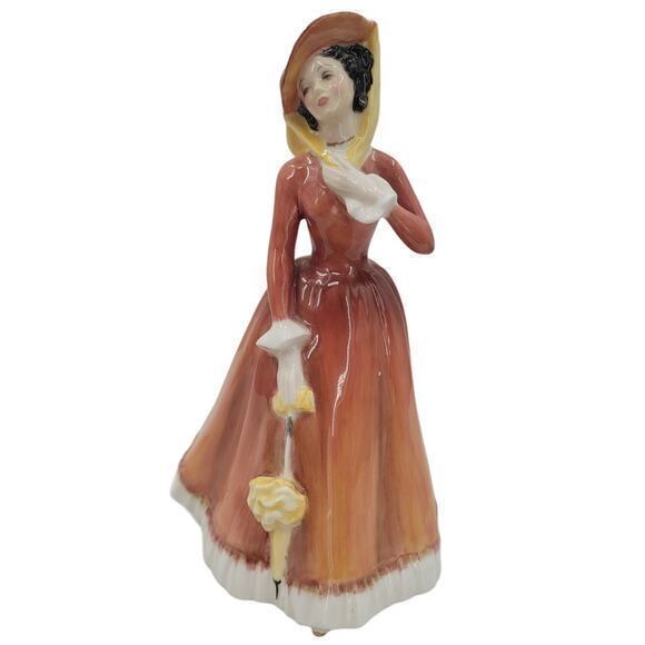 Royal Doulton Porcelain Signed Lady‎ Julia Umbrella Vintage Figurine HN 2705